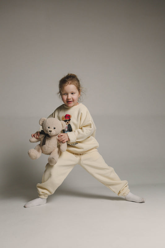 Creamy Yellow Sweatshirt Suit